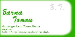 barna toman business card